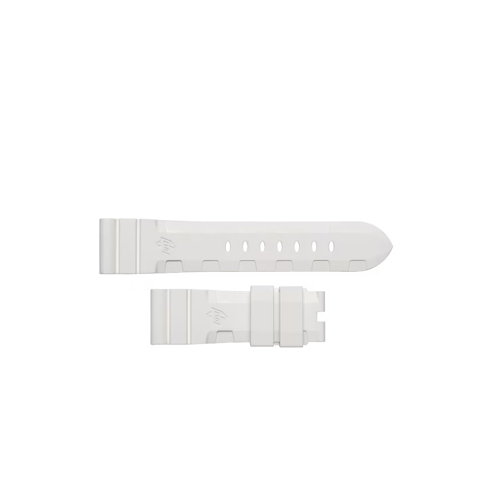 Panerai White Accordion Rubber Strap for Pin Tang Buckle (BA) 24/22