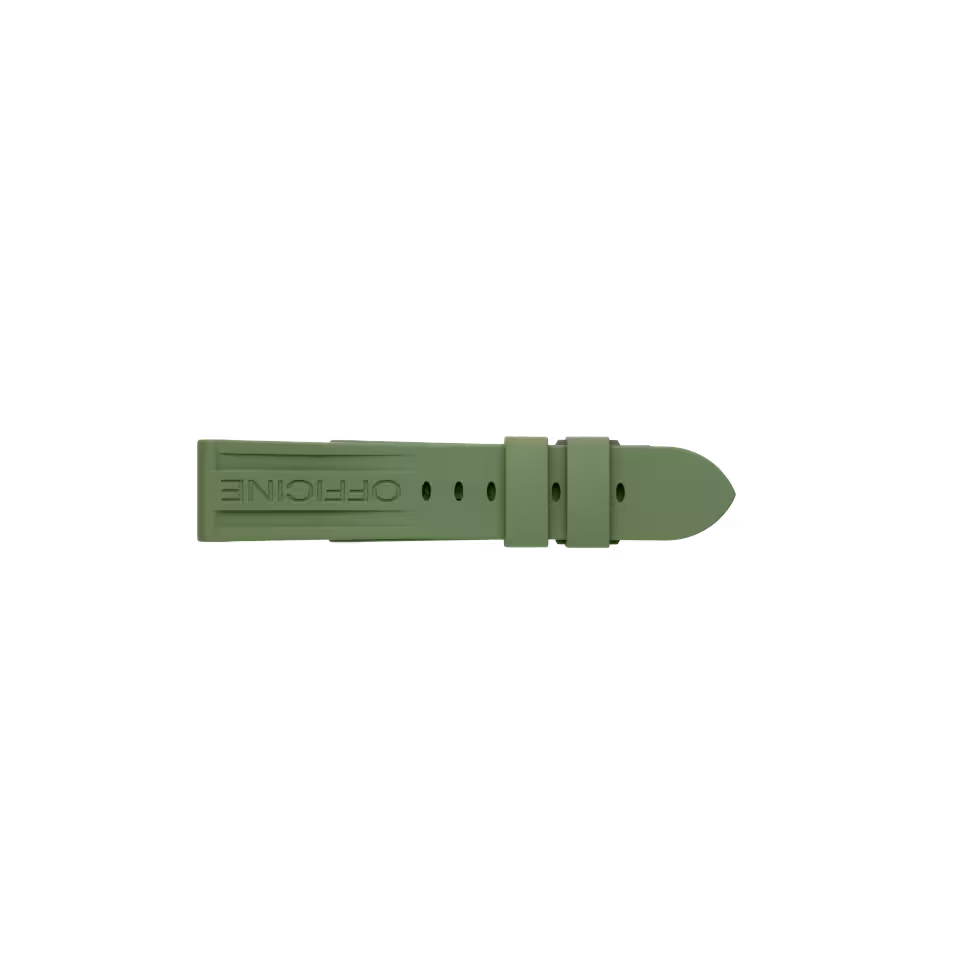 Panerai Military Green Rubber Strap Coutchouc Strap 24/22 with Pin Tang Buckle (BA)